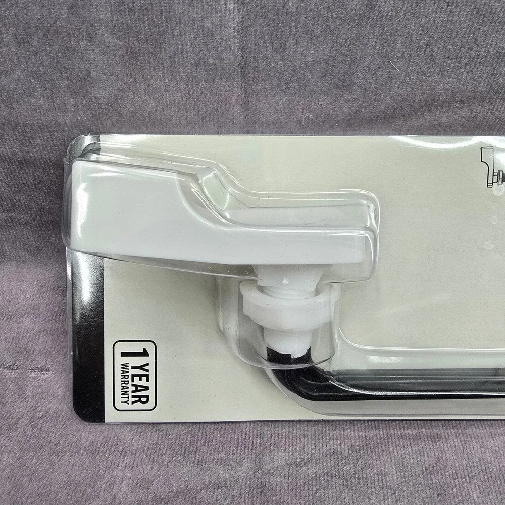 Everbilt Universal Toilet Tank‎ Lever Plastic Handle Arm White Front Angle Mount